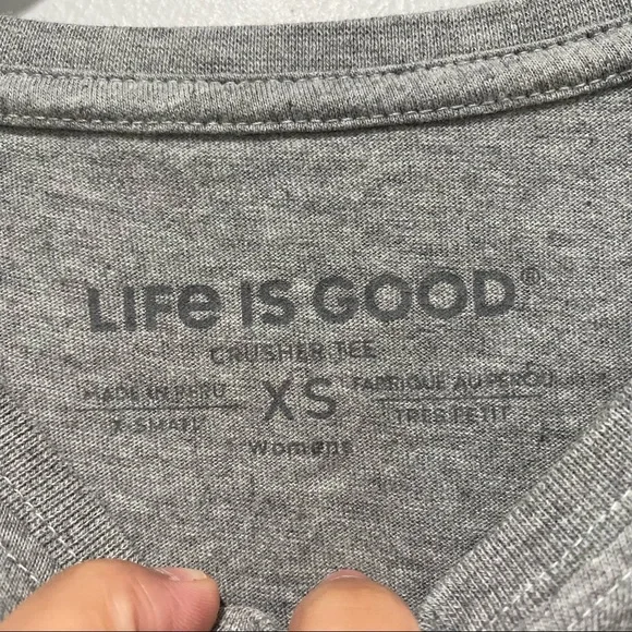 Life is Good Crusher Tee Virtual Meeting Dogs Gray XS - Picture 5 of 9